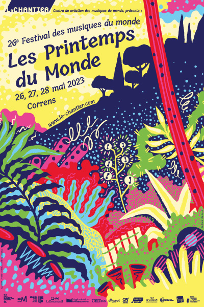 Affiche - Festival Les Printemps du monde 2023 - 26-27-28mai 2023 - Le Chantier