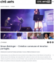 CITÉ DES ARTS : Simon Bolzinger – Création commune et émotion partagée