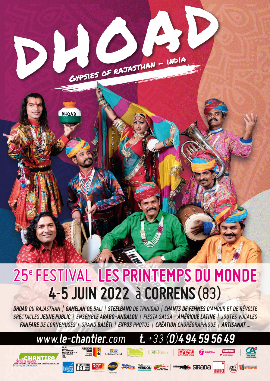 Flyer Recto 25e festival Les Printemps du monde, à Correns (4-5 juin 2022)